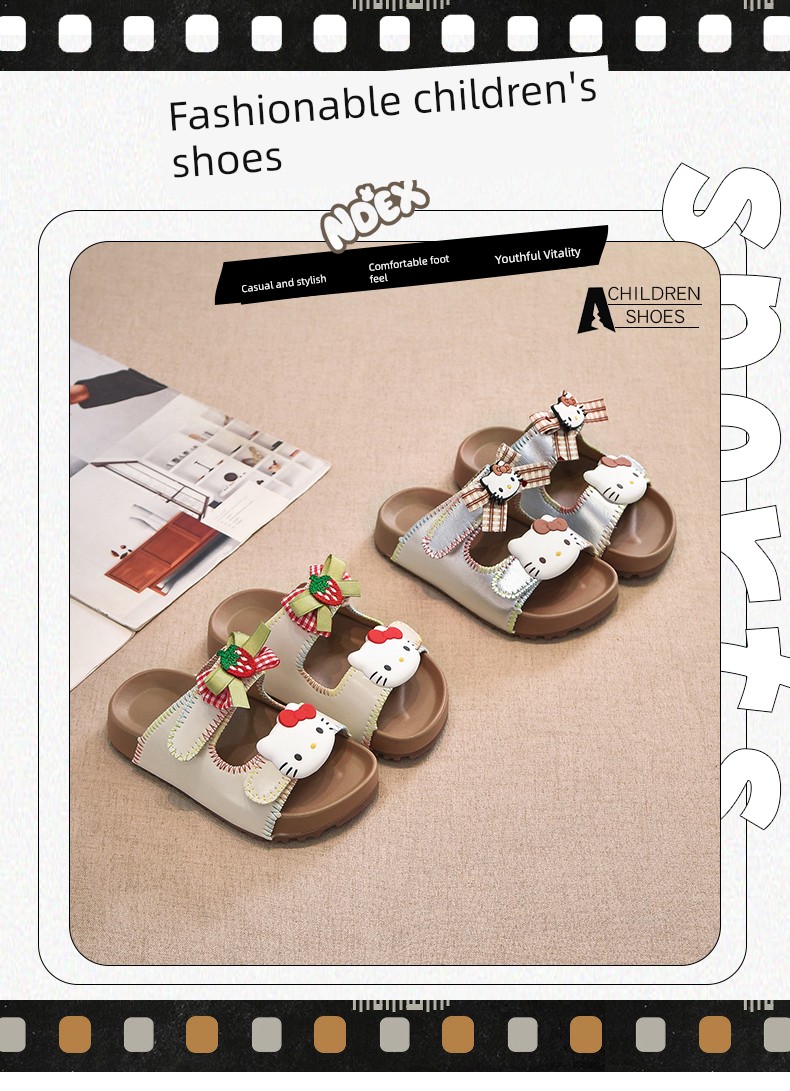 Girls' Slippers for Outdoor Wear, Soft-Soled Non-Slip Sandals, 2026 Summer New Model, Children's Large Kids' Girls' Slip-On Slippers for Home Use — 1