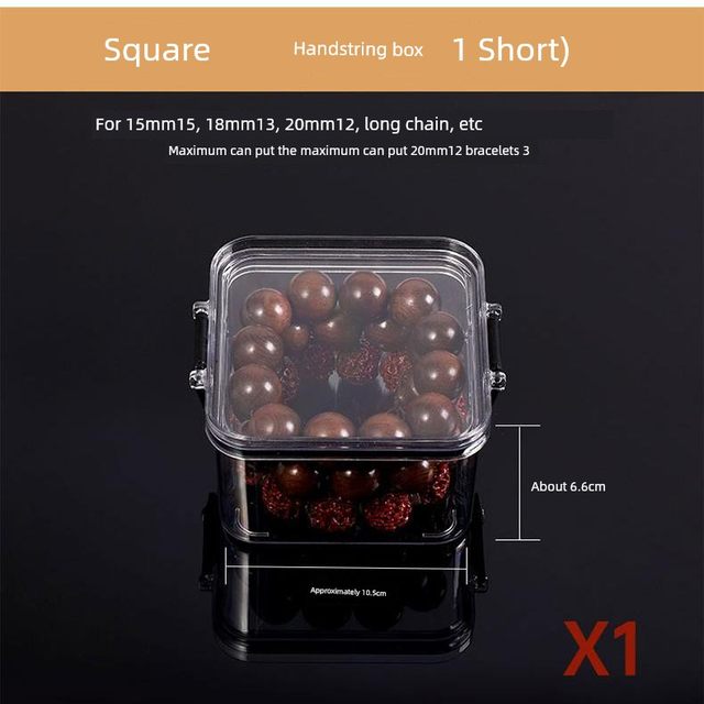 Special storage box for cultural and entertainment bracelets walnut agarwood red sandalwood Buddha beads storage transparent pedicure box moisture-proof sealing jar