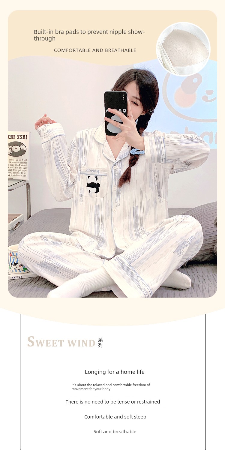 With Chest Pad Pure Cotton Spring and Autumn Nursing Clothing Confinement Clothing — 1