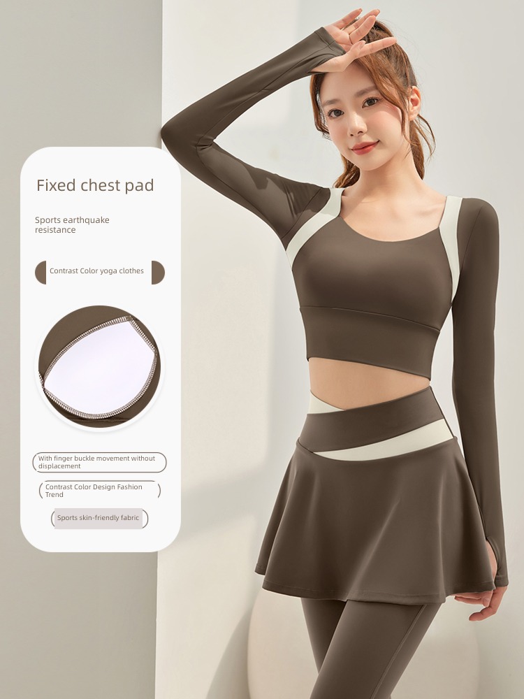 female Spring and summer quick-drying Tight fitting Long sleeve suit Yoga clothes