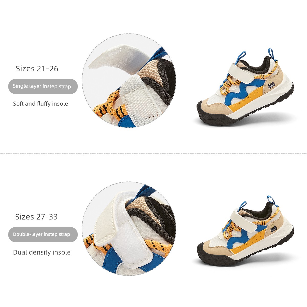 Balabala Kidsren's Shoes Kidsren's Sports Shoes Baby Boys and Girls Shoes 26 Autum Non-Slip Outdoor Stable Running Shoes — 7