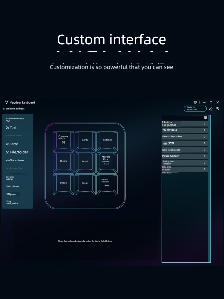 Programmable designer mapping paste copy Keyboards