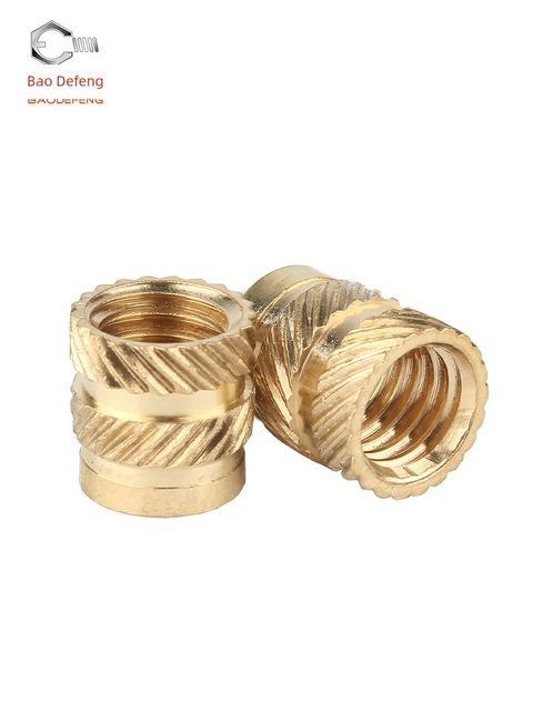 Injection molded hot melt copper nut M2M3 through hole knurled nut earth-eight-shaped embedded copper insert copper flower mother M4M5M6M8