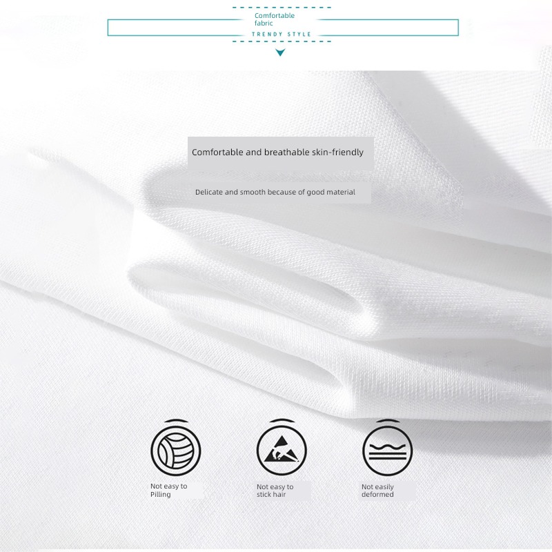 Short sleeve Inner lap texture Show thin Put on your clothes white T-shirt