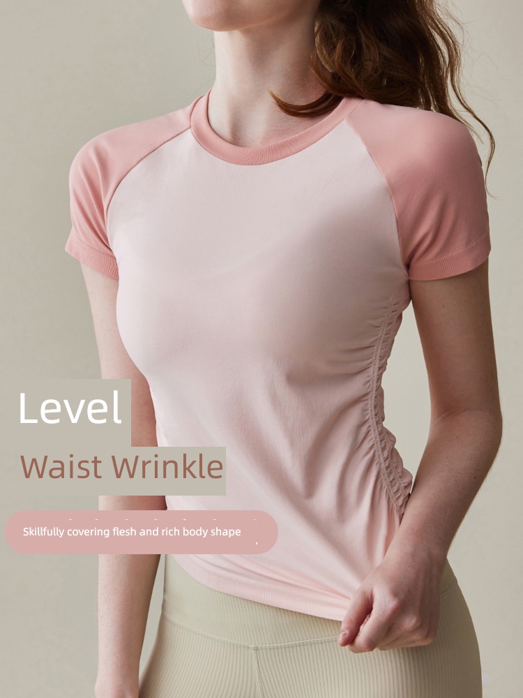 female summer Short sleeve pilates train T-shirt Yoga clothes