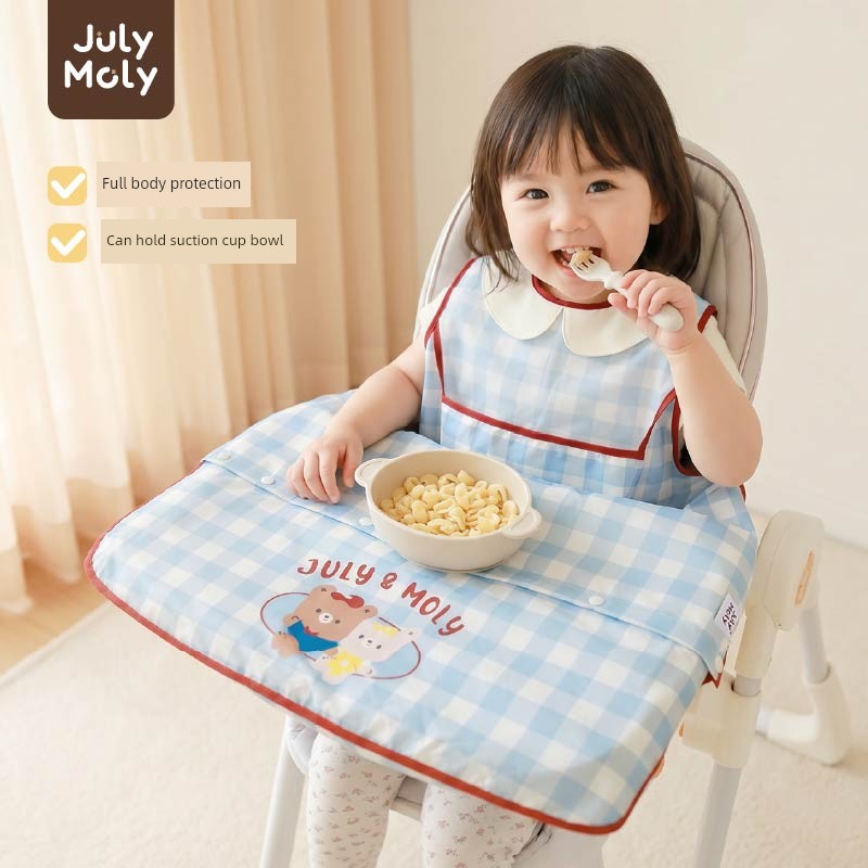 Julymoly All-In-One Dining Chair Cover Baby Feeding Bib Infant Food Bib Waterproof Children's Apron — 1