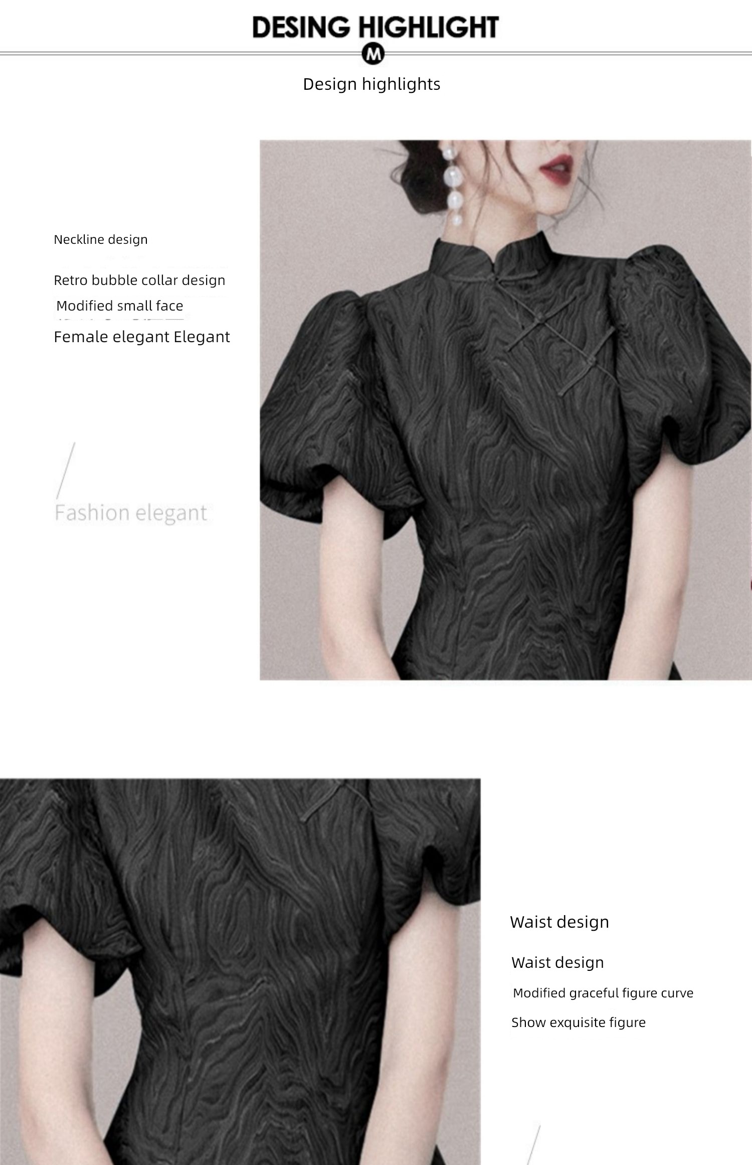 jacquard weave puff sleeve birthday party improvement Evening dress