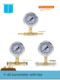 Free shipping Y-40 air pressure gauge air machine pressure measurement and three-way pneumatic quick plug connection PU pipe with 10 kg pressure
