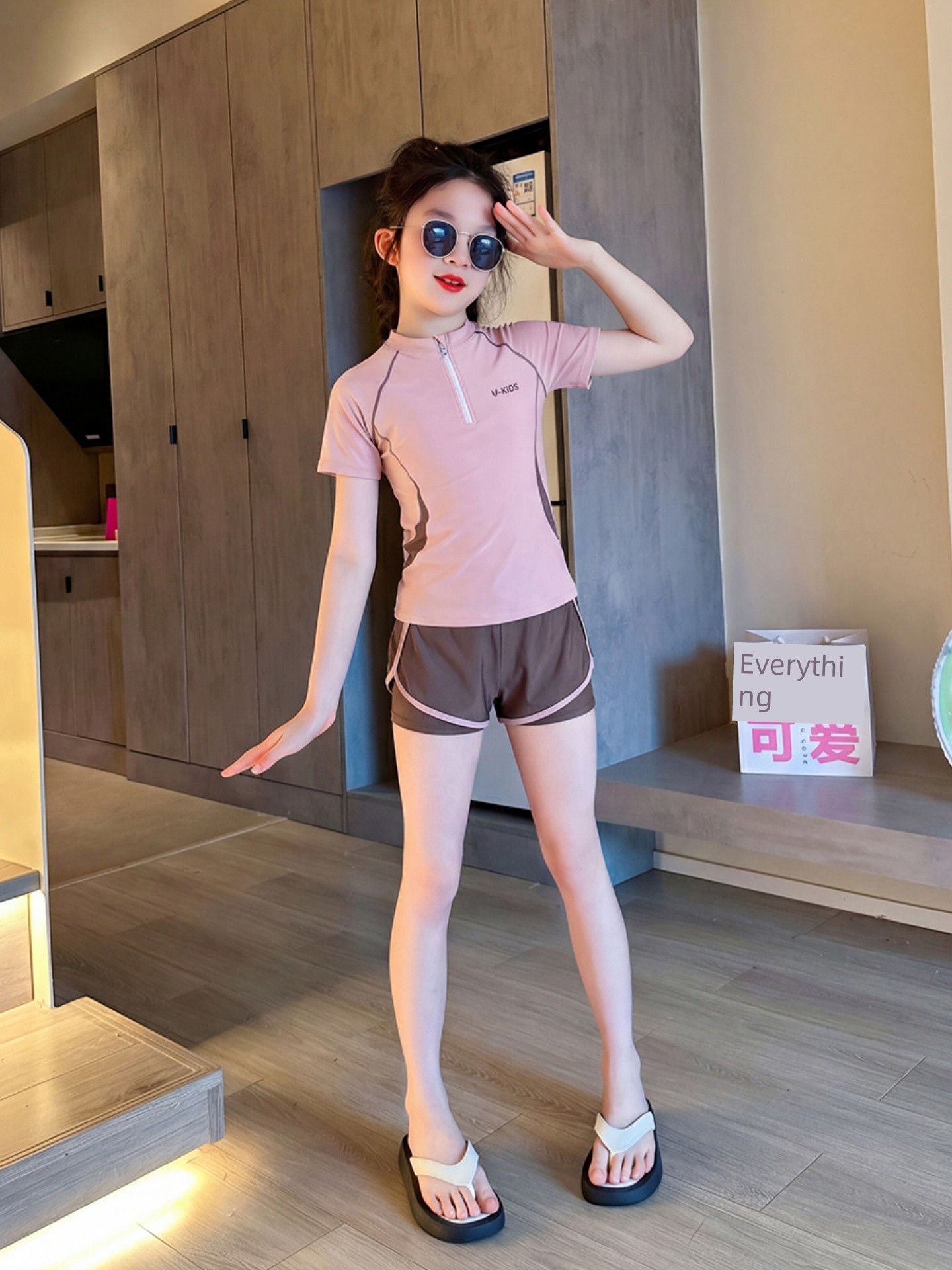 Girls' Two-Piece Swimsuit for Older Children, 2026 Summer New Model, Quick-Dry Professional Training Swimwear for Kids — 10