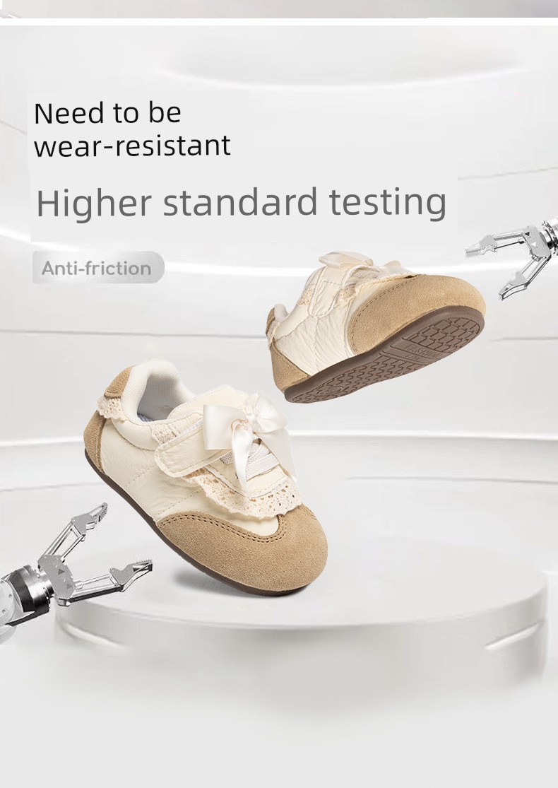 Harden Bear Baby Girl Princess Shoes Spring Soft-Soled Baby Toddler Shoes 2026 New Girls' Bow-Knot Single Shoes — 9