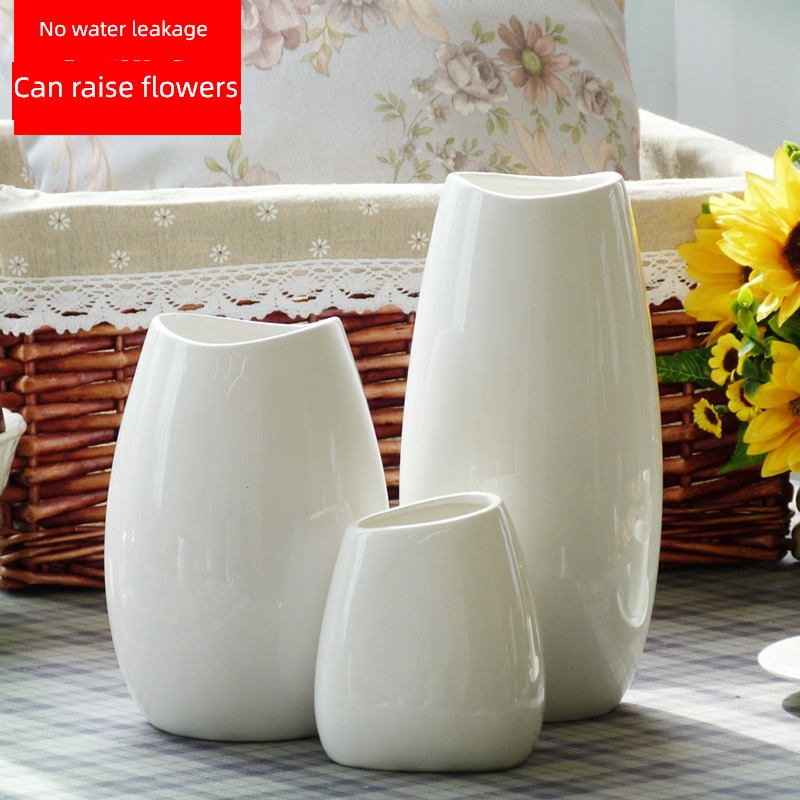 Jingdezhen ceramics Modern simplicity white Small vase Northern Europe a living room Dried flower flower arrangement table ornament Ornaments
