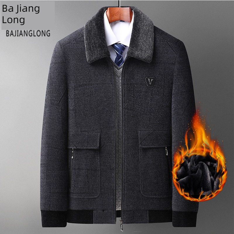 Autumn and winter chenille  man leisure time aged Jacket