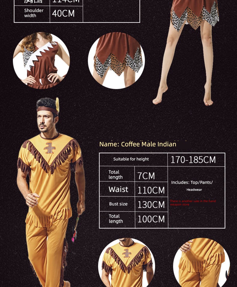 men and women Indian people Africa show Halloween clothing