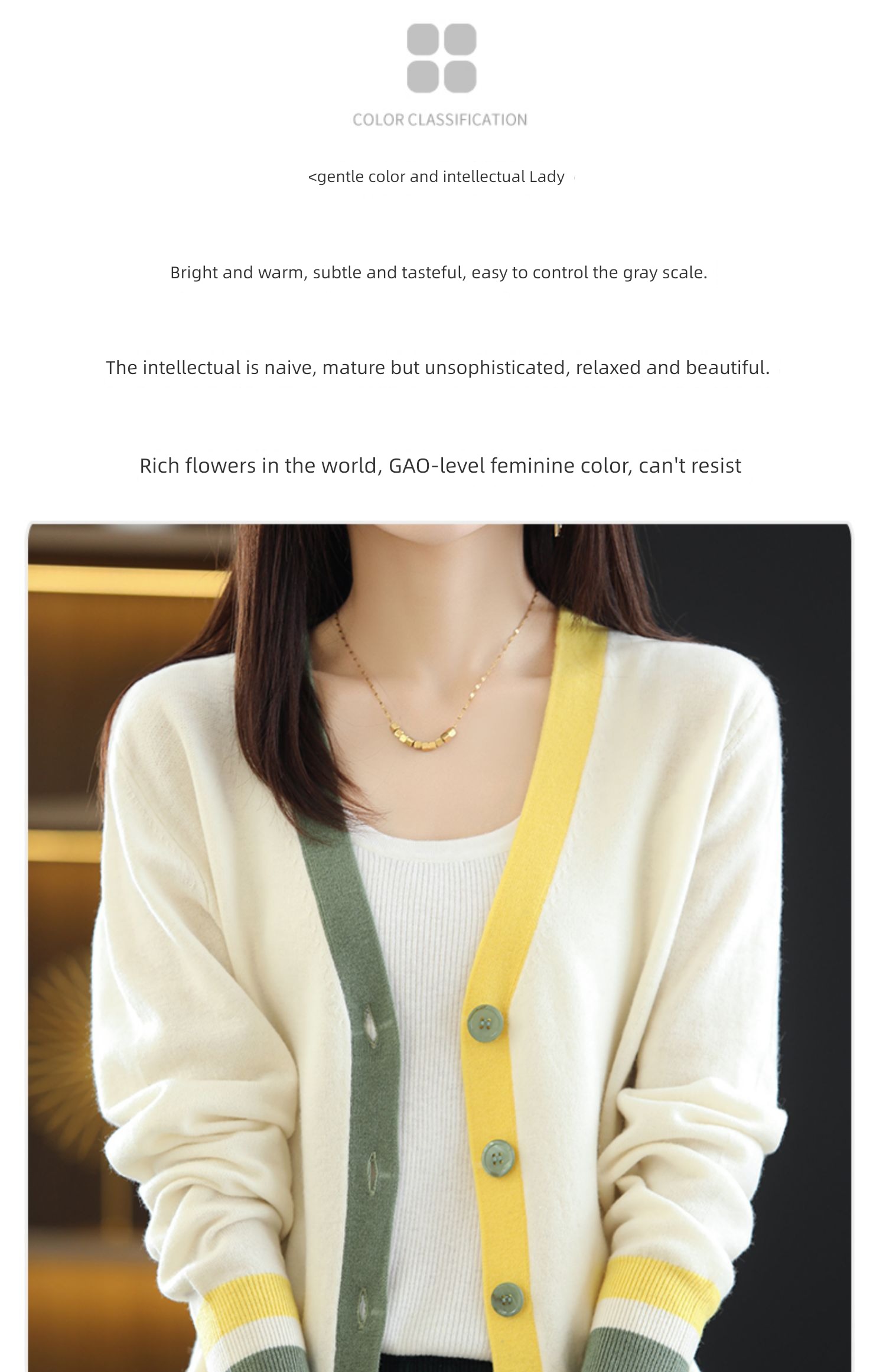Spring and Autumn easy jacket fashion Foreign style knitting Cardigan