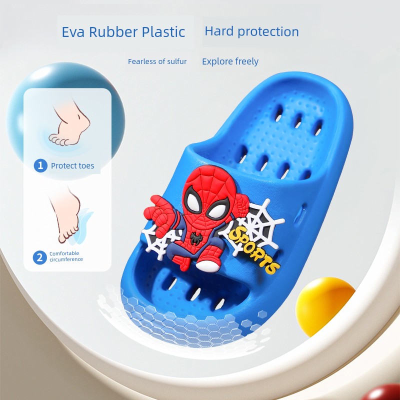 Children's Hollow-Out Water-Draining Slippers, Kids' All-Season Indoor Bathroom Non-Slip Eva Sandals for Boys and Girls — 5