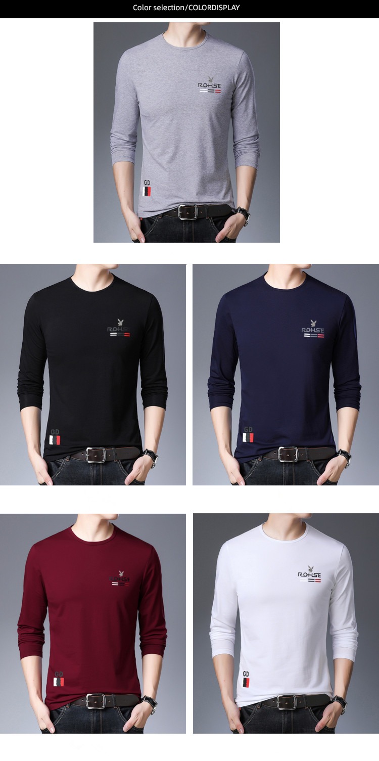 dandy Long sleeve T-shirt man 2022 Autumn clothes pure cotton Put on your clothes trend Undershirt Autumn clothes Big size men's wear