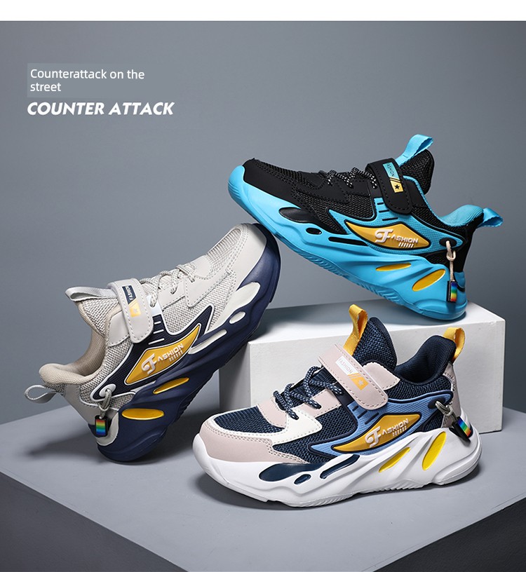Boys' Shoes 2026 New Autumn and Winter Breathable Children's Sports Shoes for Older Kids and Students, Non-Slip Casual Running Shoes — 11