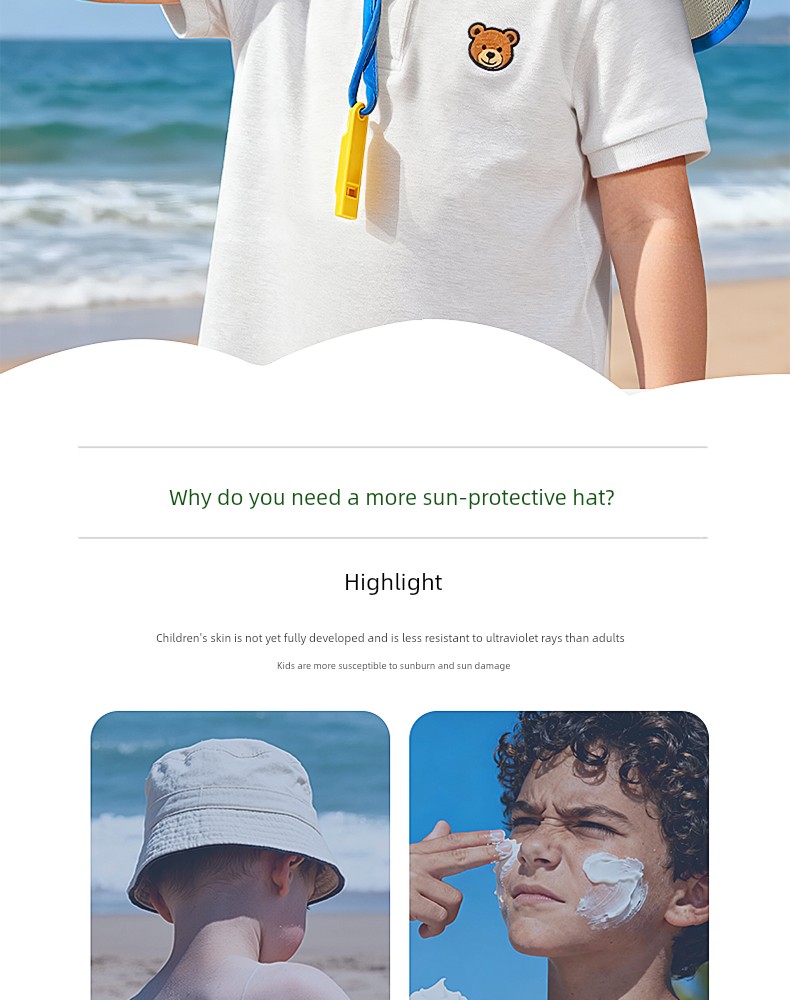 Children's Sun Protection Hat, Baby Sun Hat, Summer Thin Style, Girls' and Boys' Sun Hat, Boys' and Girls' Bucket Hat — 2