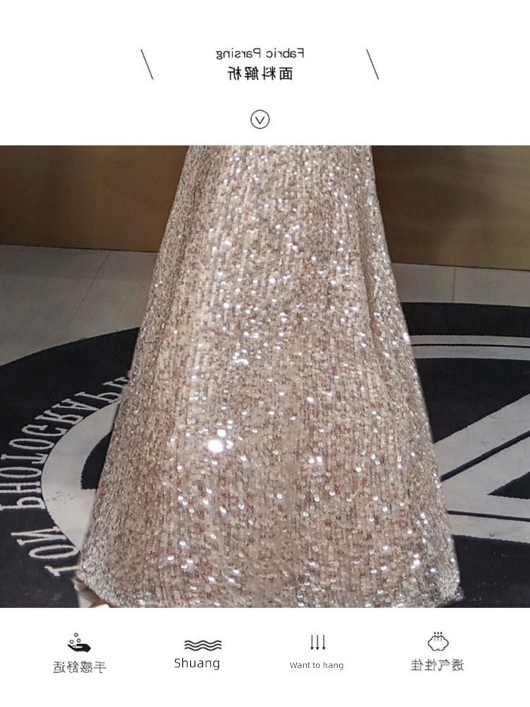 Hot money fish tail Minority host Dress Evening dress