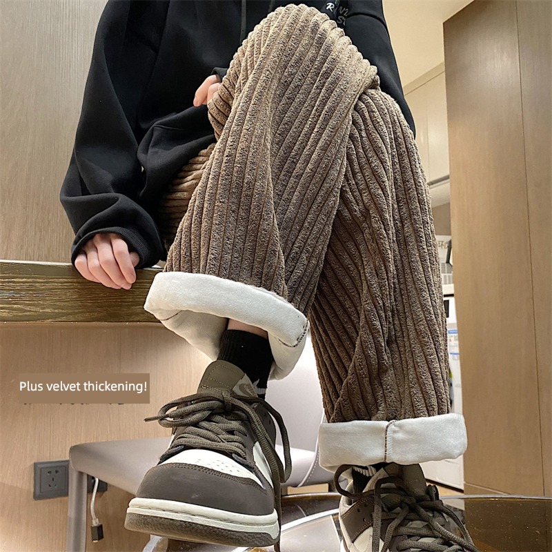 Retro chic easy bf thickening Tide winter Casual pants
