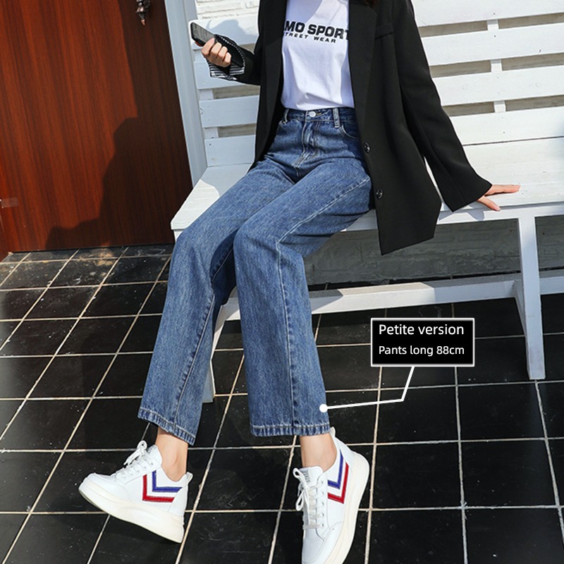 Internet celebrity Autumn clothes collocation Significantly high 150cm   x xs trousers