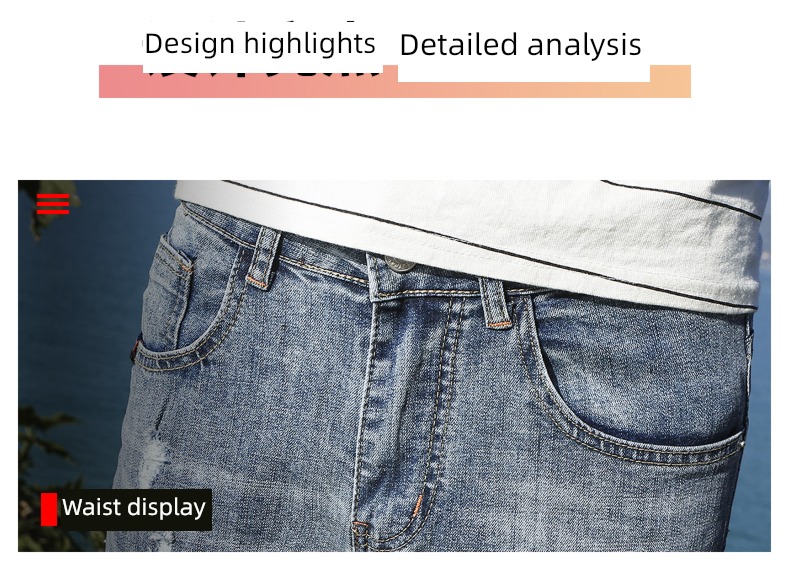 dandy hole autumn Nine points man Jeans
