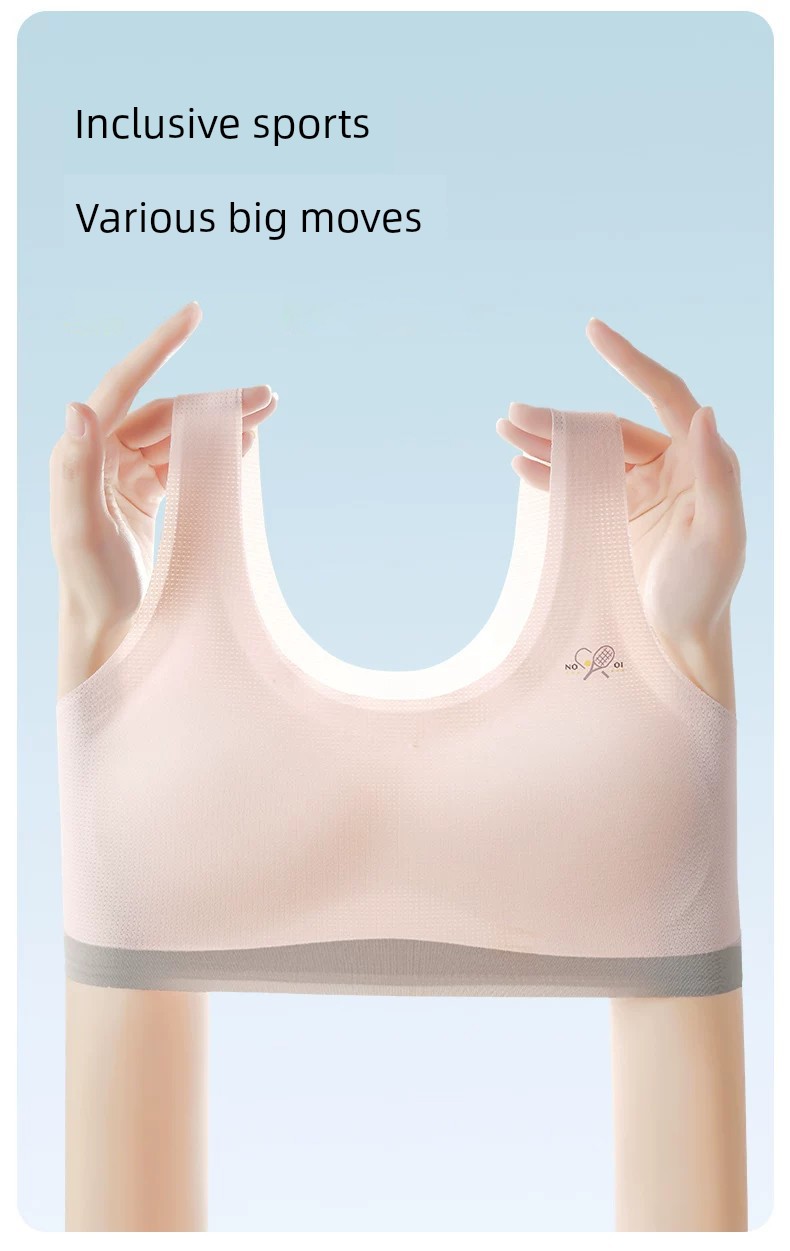 Nanjiren Fixed-Cup Girls' Underwear for Development Period, Student Bras for 8-16 Years Old Adolescent Girls, Breathable Small Vest — 7