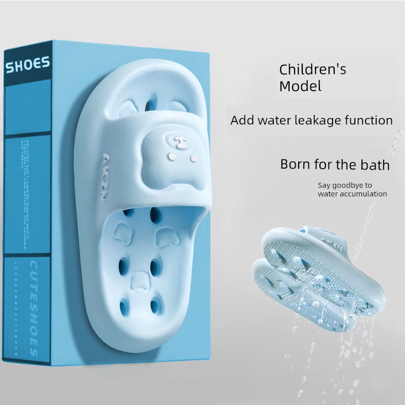 Children's Hollow-Out Water-Draining Slippers, Kids' All-Season Indoor Bathroom Non-Slip Eva Sandals for Boys and Girls — 8