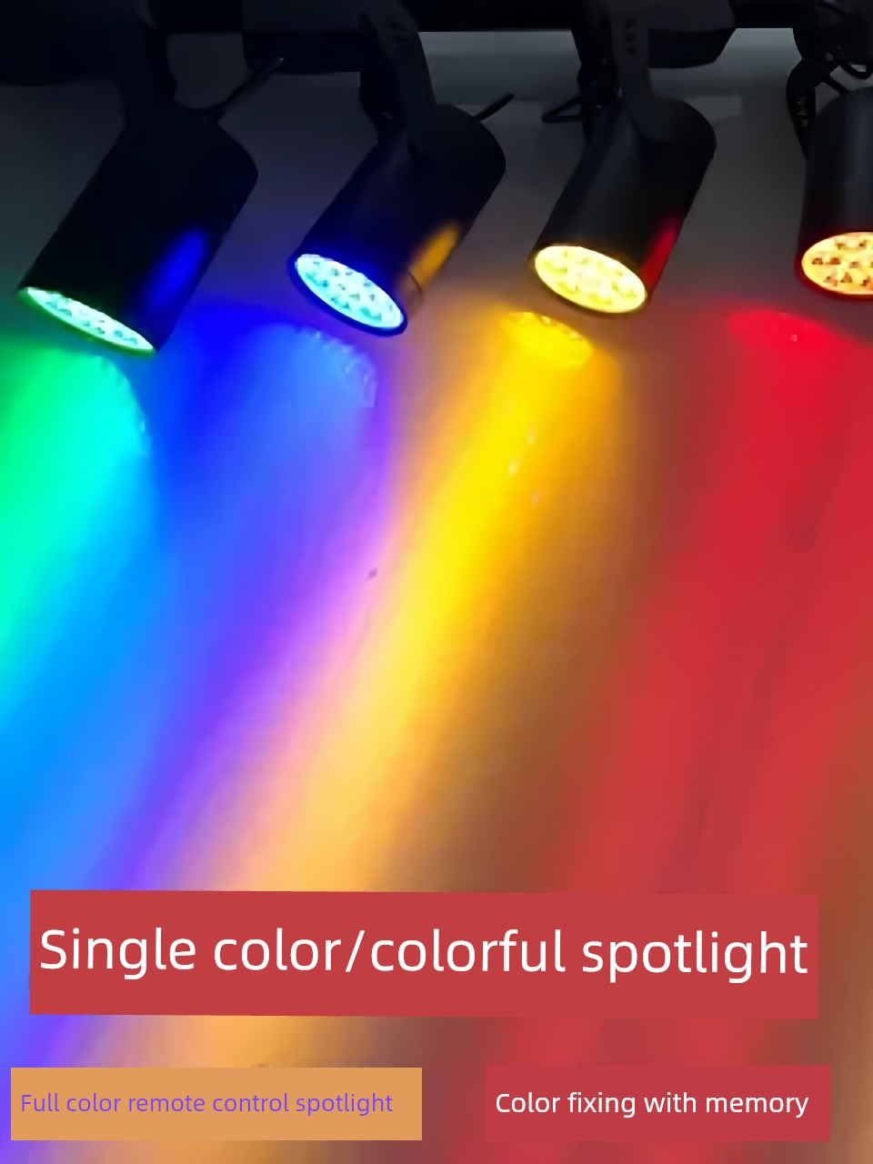 Led Track Light Surface-Mounted Colorful Spotlight, Seven-Color Changing Rail Background Light, 3W 12W Stage Ambiance Bar Red and Blue Light