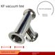 304 stainless steel high vacuum reducer tee, fast clamp quick connection chuck KF16/KF25/KF40/KF 50