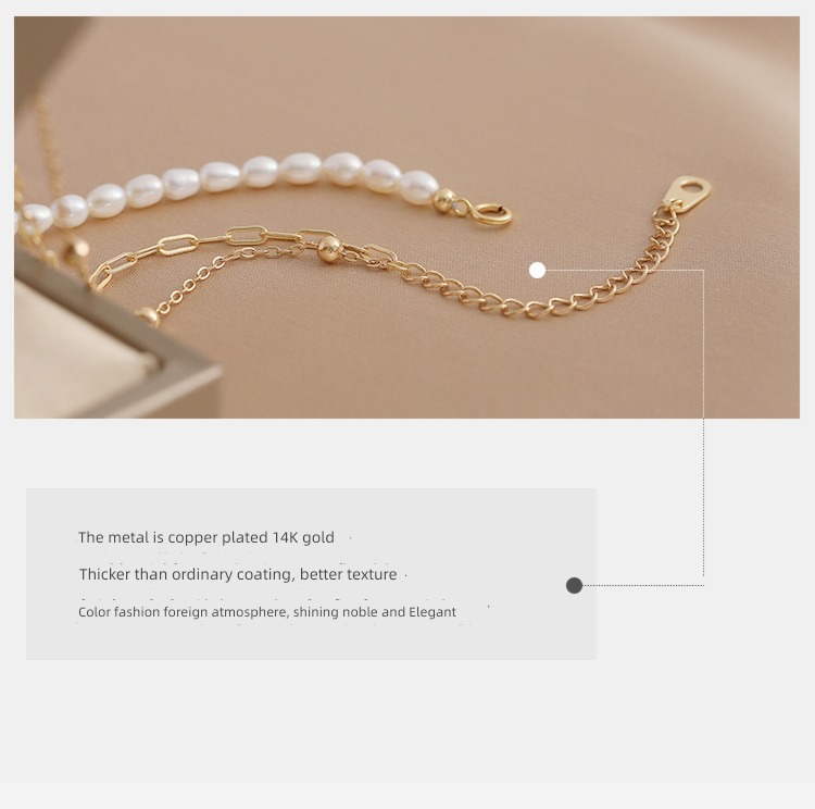 Necklace female double-deck Overlapping wear tassels natural freshwater Pearl