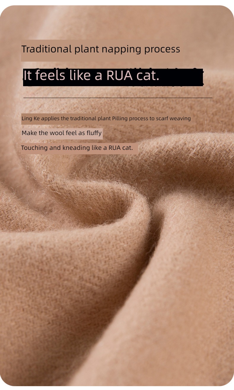 Link 100% Pure wool scarf female winter keep warm Versatile white Neckline Shawl schoolboy mom a birthday present