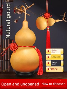 Chinese Knot Auspicious Living Room Entrance Large Natural Bottle Gourd