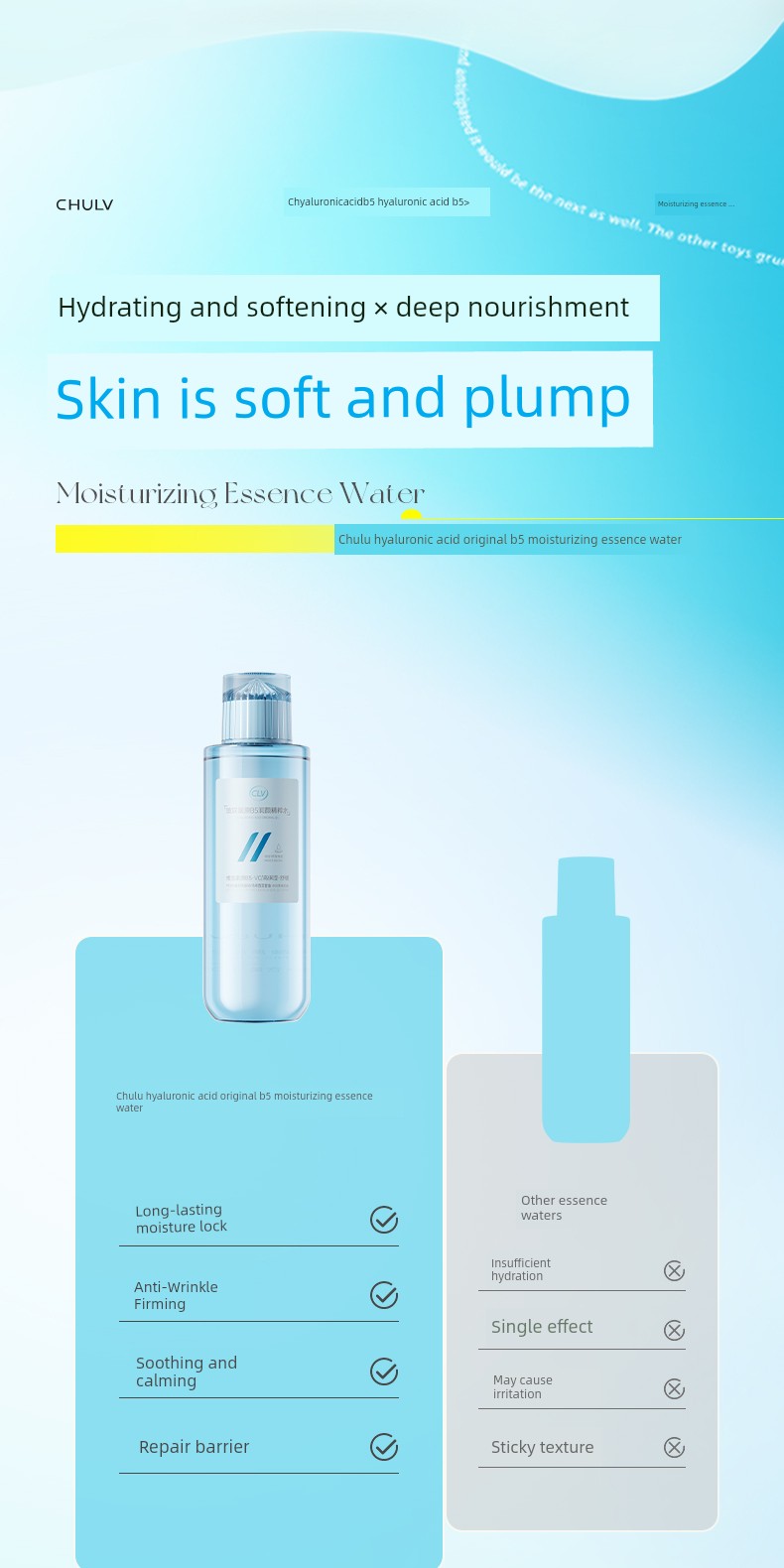 Hyaluronic Acid Original B5 Moisturizing Essence Water Long-Lasting Moisturizing, Firming, Anti-Wrinkle, Soothing, Repairing and Nourishing Official — 17