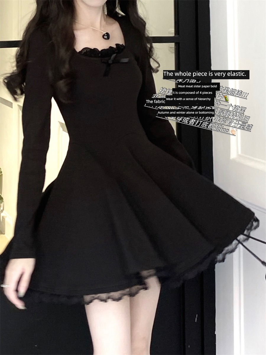 THE   TURE original slender waist knitting Inner lap Base skirt