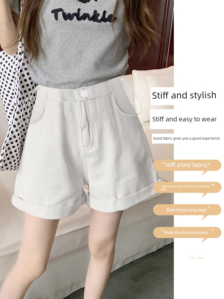 Langsha Maternity Pants Summer Shorts 2026 New Drawstring Loose Slimming Versatile Straight-Leg Casual Pants — 4