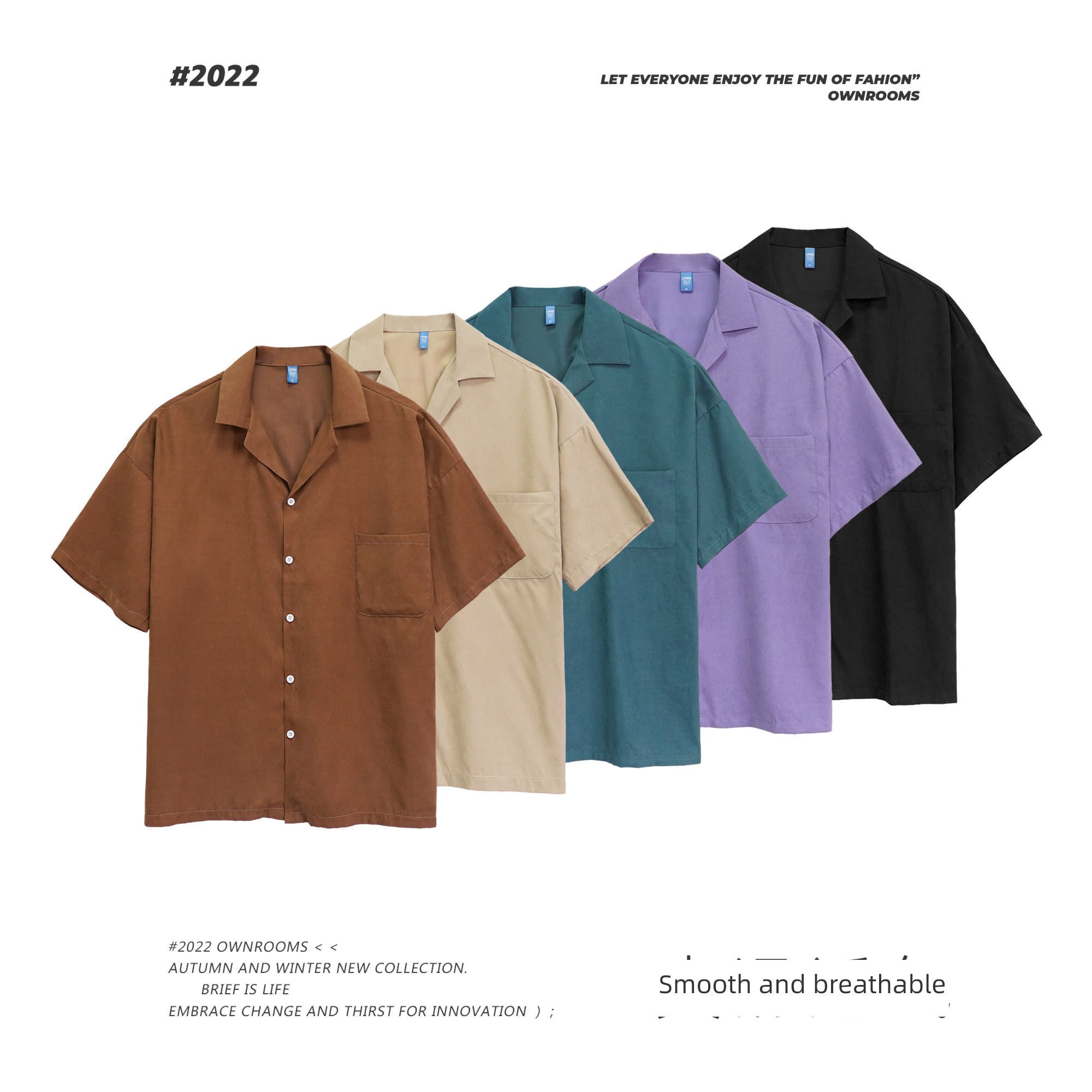 solar system leisure time ins Retro work clothes Short sleeve shirt