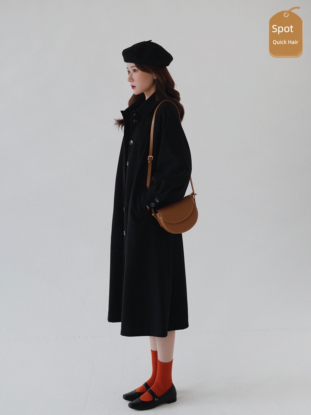 Sleepy rabbit Woollen cloth loose coat female winter French Waltz
