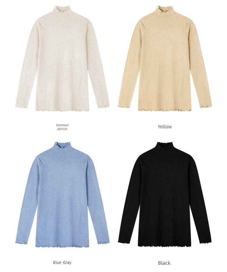 High collar spring and autumn Agaric edge Versatile Self-cultivation Condom sweater