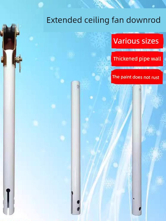 White Extension Rod for Ceiling Fan, Compatible with Midea and Great Wall Electric Fans, Universal Fan Rod Tube Accessory, Diameter 2.2cm