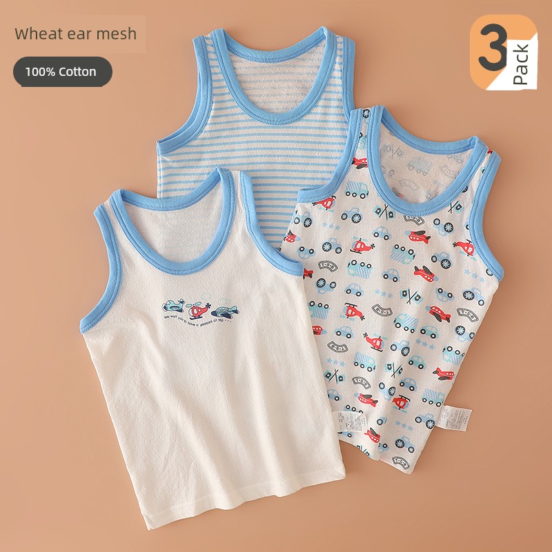 Summer Bottoming Shirt Sweat-Absorbent Breathable Hurdle Pure Cotton Vest — 1