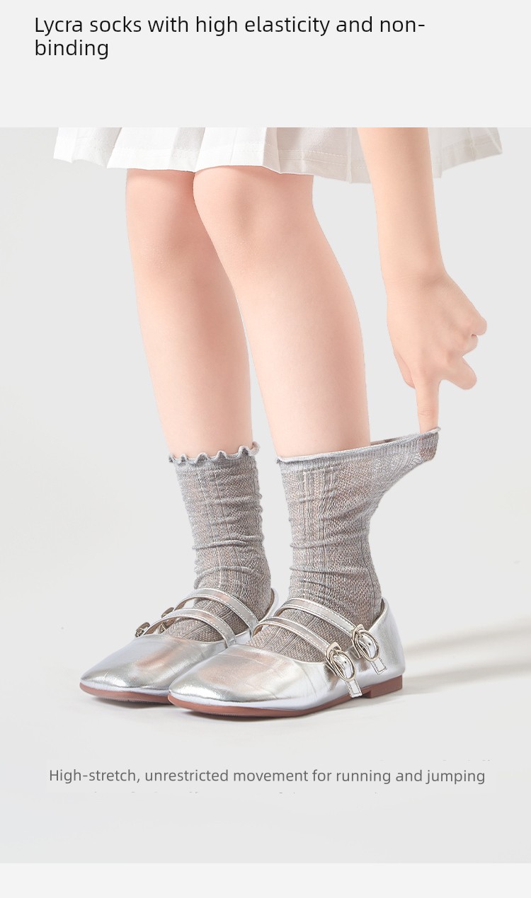 Girls' Socks, Summer Thin Silk Mesh Socks, Kidsren's Breathable Pile Socks, Girls' Lace Princess Mid-Calf Socks — 13