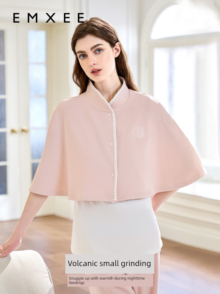 Manxi Pure Cotton Brushed Maternity Shawl for Postpartum Women, Warm Shoulder Protection, Nursing Top for Air-Conditioned Rooms