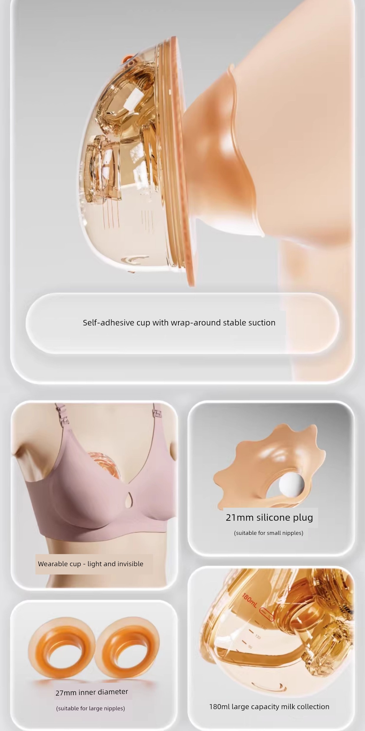 [Unlock New Breast Pumping Positions] Xinbei Hands-Free Three-Way Suction Type Suitable for 8782/8132 Suction Accessories — 7