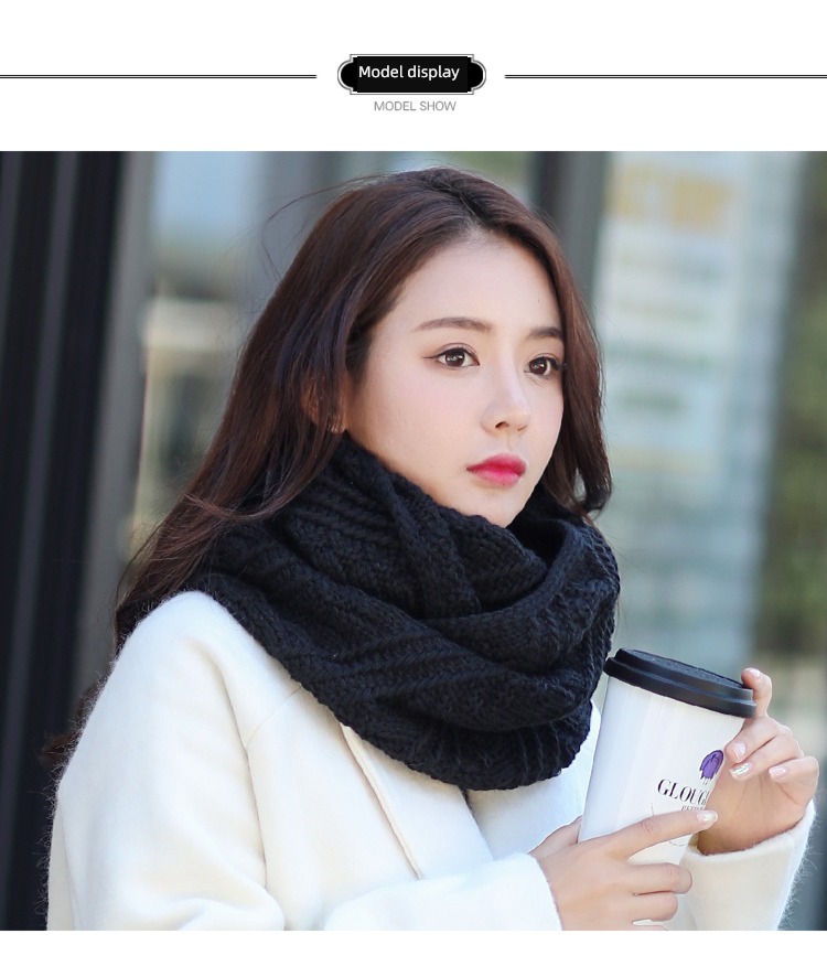 winter Condom female Versatile thickening black Knitting wool