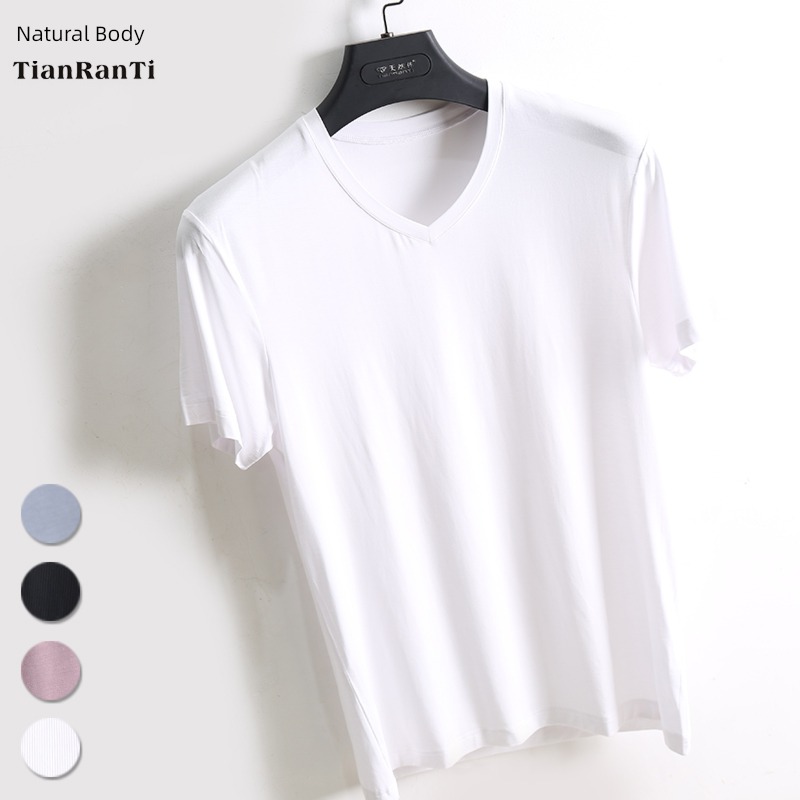 Natural body man Mint fiber pleasantly cool Short sleeve T-shirt