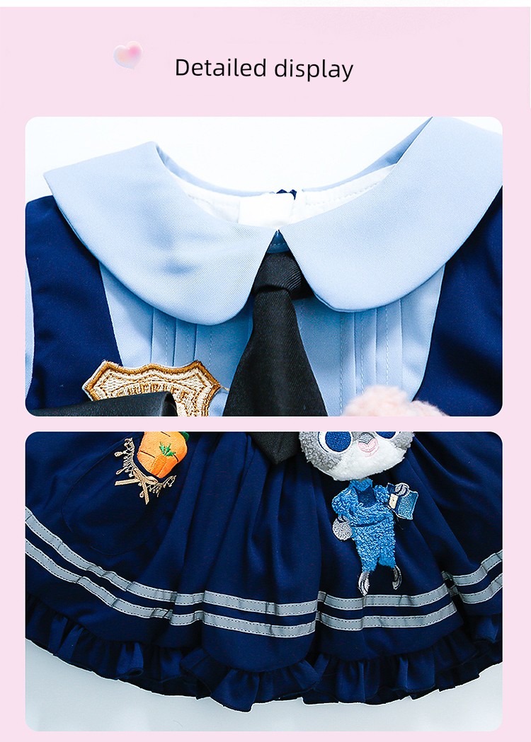 Girls' Bunny Police Officer Judy Summer Dress Children's 2026 New Style Girls' Summer Cosplay Lolita Princess Dress — 20