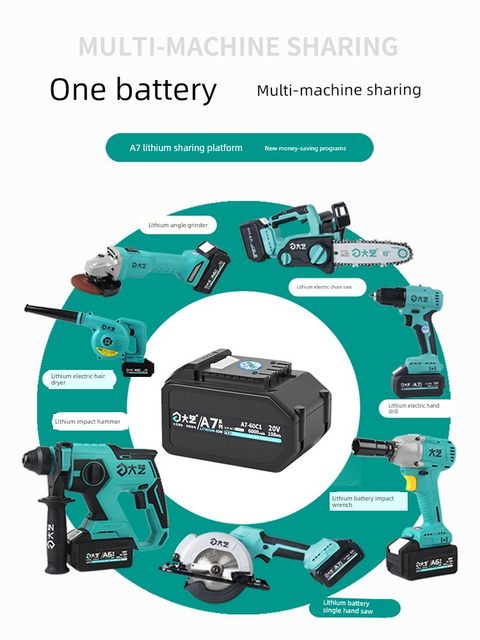 Dayi Electric Wrench A7 Brushless High Torque 2106 Lithium Battery Impact Wind Cannon 6822 Auto Repair Tool