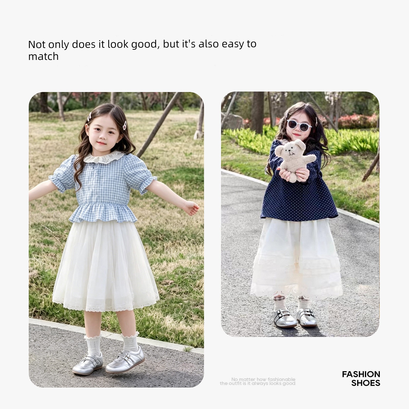 Zhuoshini Princess Shoes Girls' Leather Shoes Autumn New Children's Shoes Soft Sole Silver Mary Jane Little Girls' Single Shoes — 2