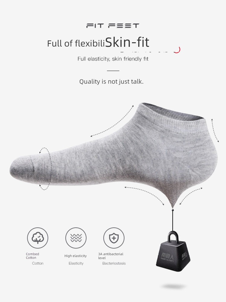 NGGGN pure cotton Antibacterial man Sweat absorption Middle cylinder Socks